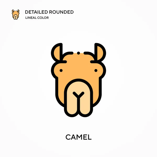 Camel Detallado Redondeado Icono Vector Color Lineal Plantilla Diseño Símbolo — Archivo Imágenes Vectoriales