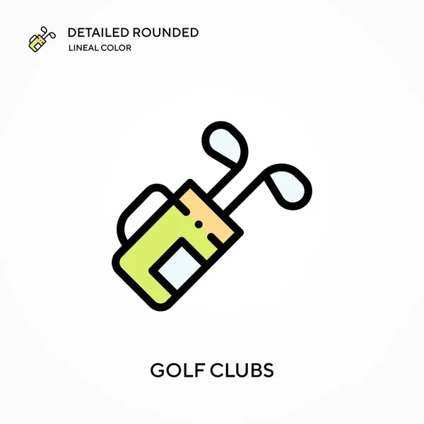 Golfschläger Detailliert Gerundete Lineare Farbvektorsymbol Illustration Symbol Design Vorlage Für — Stockvektor