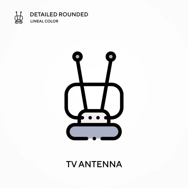 Antenna Dettagliata Arrotondata Icona Vettoriale Colori Lineari Illustrazione Modello Design — Vettoriale Stock