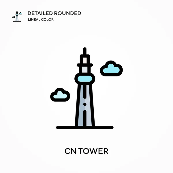 Torre Dettagliata Arrotondata Icona Vettoriale Colori Lineari Illustrazione Modello Design — Vettoriale Stock