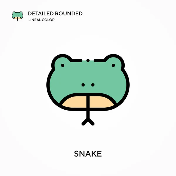 Serpiente Detallada Redondeado Icono Vector Color Lineal Plantilla Diseño Símbolo — Archivo Imágenes Vectoriales