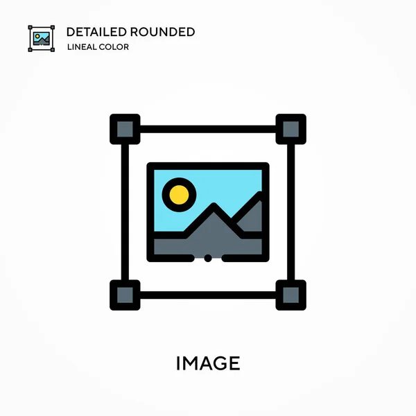 Image Detailed Rounded Lineal Color Vector Icon Illustration Symbol Design — Stock Vector