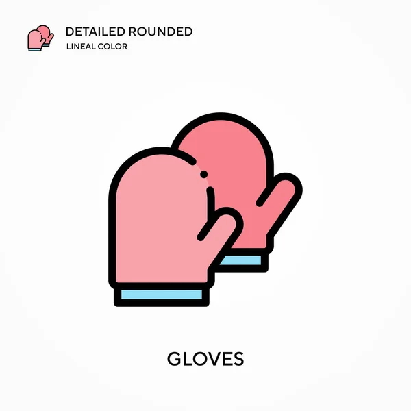 글러브 Gloves 아이콘이다 디자인 모바일 요소를 템플릿 뇌졸중에 비즈니스 프로젝트용 — 스톡 벡터