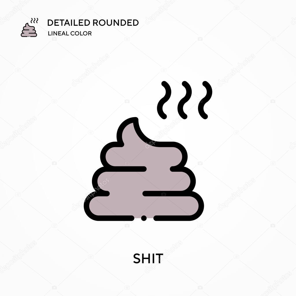 Shit detailed rounded lineal color vector icon. Illustration symbol design template for web mobile UI element. Perfect color modern pictogram on editable stroke. Shit icons for your business project