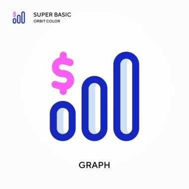 Grafik süper temel yörünge renk vektörü simgesi. Web mobil UI ögesi için resimleme sembolü tasarım şablonu. Düzenlenebilir vuruş üzerine mükemmel renk modern pictogram.