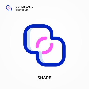 Süper temel yörünge renk vektör simgesini şekillendir. Web mobil UI ögesi için resimleme sembolü tasarım şablonu. Düzenlenebilir vuruş üzerine mükemmel renk modern pictogram.
