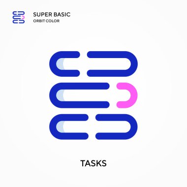 Görevler süper temel yörünge renk vektör simgesi. Web mobil UI ögesi için resimleme sembolü tasarım şablonu. Düzenlenebilir vuruş üzerine mükemmel renk modern pictogram.
