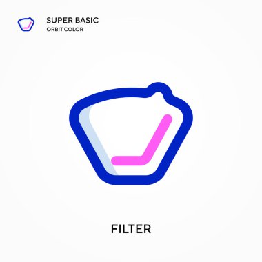 Süper temel yörünge renk vektör simgesini filtrele. Web mobil UI ögesi için resimleme sembolü tasarım şablonu. Düzenlenebilir vuruş üzerine mükemmel renk modern pictogram.
