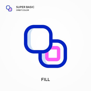 Süper temel yörünge renk vektör simgesini doldur. Web mobil UI ögesi için resimleme sembolü tasarım şablonu. Düzenlenebilir vuruş üzerine mükemmel renk modern pictogram.