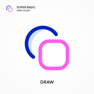 Süper temel yörünge renk vektör simgesini çiz. Web mobil UI ögesi için resimleme sembolü tasarım şablonu. Düzenlenebilir vuruş üzerine mükemmel renk modern pictogram.