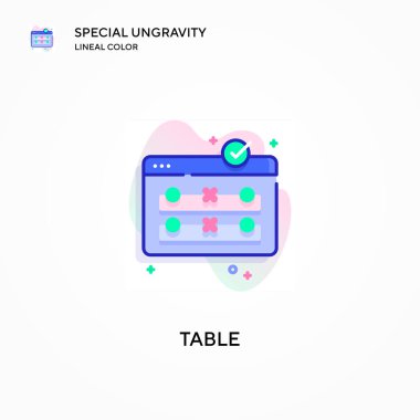 Masa özel yerçekimsiz çizgi renk simgesi. Modern vektör illüstrasyon kavramları. Düzenlemesi ve kişiselleştirmesi kolay.