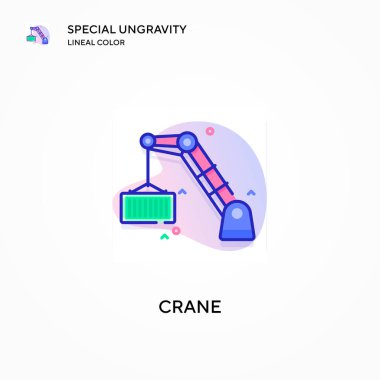 Crane özel yerçekimsiz çizgi renk ikonu. Modern vektör illüstrasyon kavramları. Düzenlemesi ve kişiselleştirmesi kolay.