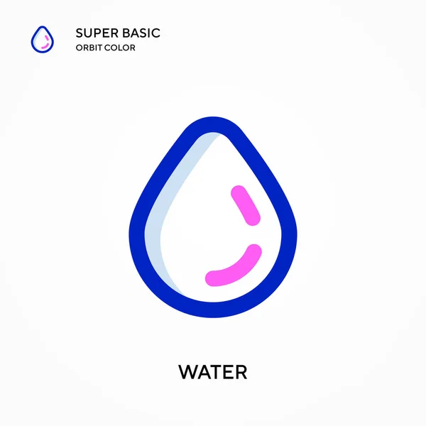 Wasser Super Basic Orbit Farbvektorsymbol Illustration Symbol Design Vorlage Für — Stockvektor