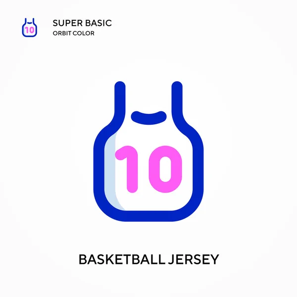 Basketball jersey super basic orbit color vector icon. Illustration symbol design template for web mobile UI element. Perfect color modern pictogram on editable stroke.