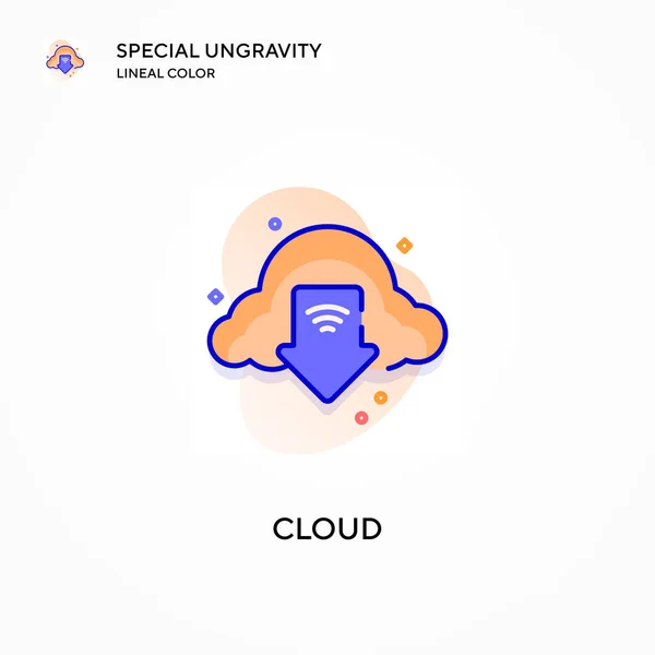 Cloud Speciale Ungravity Lineal Kleur Pictogram Moderne Vector Illustratie Concepten — Stockvector