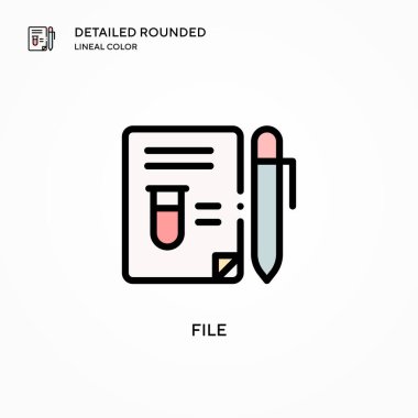 Dosya vektör simgesi. Modern vektör illüstrasyon kavramları. Düzenlemesi ve kişiselleştirmesi kolay.