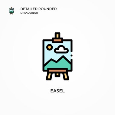 Easel vektör simgesi. Modern vektör illüstrasyon kavramları. Düzenlemesi ve kişiselleştirmesi kolay.