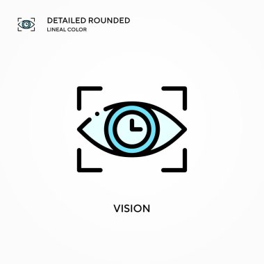 Vizyon vektör simgesi. Modern vektör illüstrasyon kavramları. Düzenlemesi ve kişiselleştirmesi kolay.