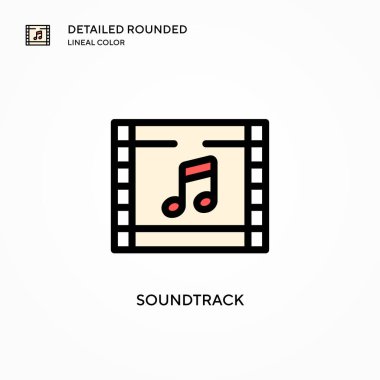 Soundtrack vektör simgesi. Modern vektör illüstrasyon kavramları. Düzenlemesi ve kişiselleştirmesi kolay.
