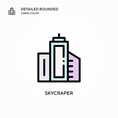 Skycraper vektör simgesi. Modern vektör illüstrasyon kavramları. Düzenlemesi ve kişiselleştirmesi kolay.