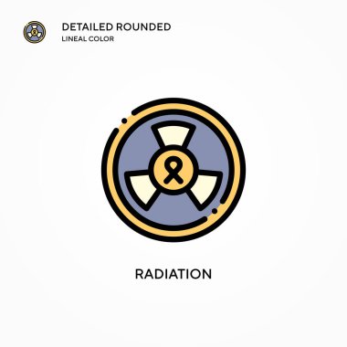 Radyasyon vektör simgesi. Modern vektör illüstrasyon kavramları. Düzenlemesi ve kişiselleştirmesi kolay.