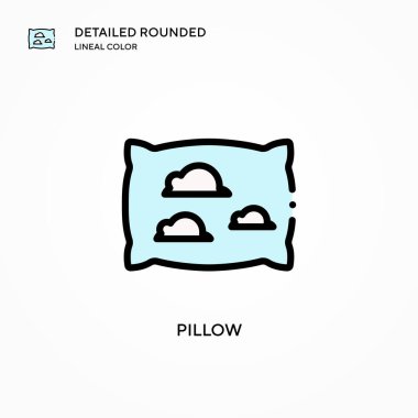 Yastık vektör simgesi. Modern vektör illüstrasyon kavramları. Düzenlemesi ve kişiselleştirmesi kolay.