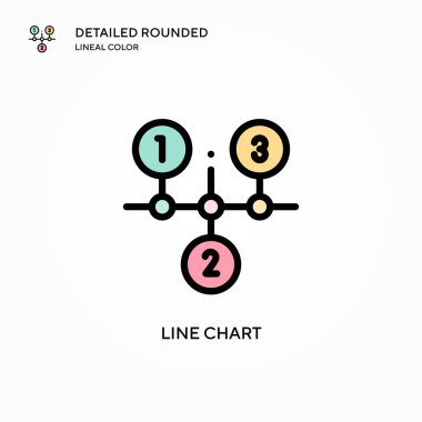 Çizgi çizelgesi vektör simgesi. Modern vektör illüstrasyon kavramları. Düzenlemesi ve kişiselleştirmesi kolay.
