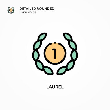 Laurel vektör simgesi. Modern vektör illüstrasyon kavramları. Düzenlemesi ve kişiselleştirmesi kolay.