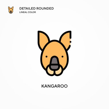 Kanguru vektör simgesi. Modern vektör illüstrasyon kavramları. Düzenlemesi ve kişiselleştirmesi kolay.