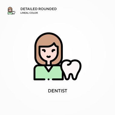 Diş hekimi vektör simgesi. Modern vektör illüstrasyon kavramları. Düzenlemesi ve kişiselleştirmesi kolay.