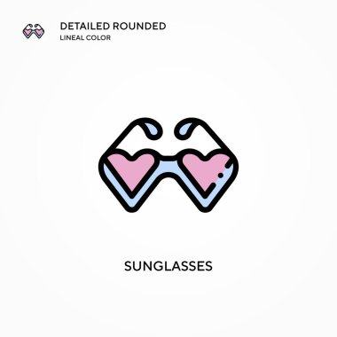 Güneş gözlüğü vektör simgesi. Modern vektör illüstrasyon kavramları. Düzenlemesi ve kişiselleştirmesi kolay.