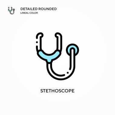 Stetoskop vektör ikonu. Modern vektör illüstrasyon kavramları. Düzenlemesi ve kişiselleştirmesi kolay.