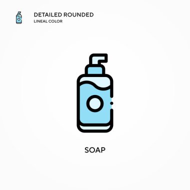 Sabun vektör ikonu. Modern vektör illüstrasyon kavramları. Düzenlemesi ve kişiselleştirmesi kolay.