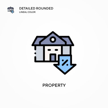 Özellik vektör simgesi. Modern vektör illüstrasyon kavramları. Düzenlemesi ve kişiselleştirmesi kolay.