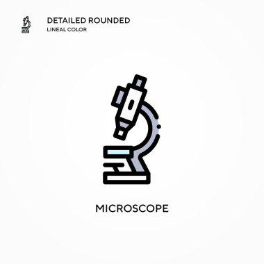 Mikroskop vektör simgesi. Modern vektör illüstrasyon kavramları. Düzenlemesi ve kişiselleştirmesi kolay.