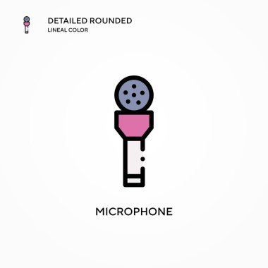 Mikrofon vektör simgesi. Modern vektör illüstrasyon kavramları. Düzenlemesi ve kişiselleştirmesi kolay.