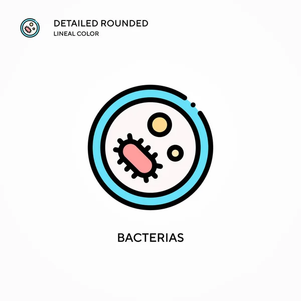 Векторні Значки Бактерій Сучасні Векторні Ілюстрації Концепції Простий Редагуванні Налаштуванні — стоковий вектор