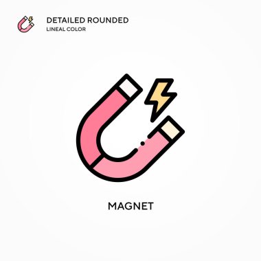 Mıknatıs vektör simgesi. Modern vektör illüstrasyon kavramları. Düzenlemesi ve kişiselleştirmesi kolay.