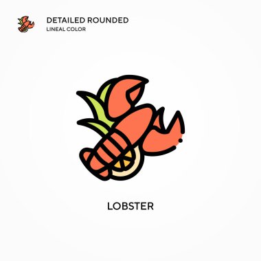 Istakoz vektör simgesi. Modern vektör illüstrasyon kavramları. Düzenlemesi ve kişiselleştirmesi kolay.