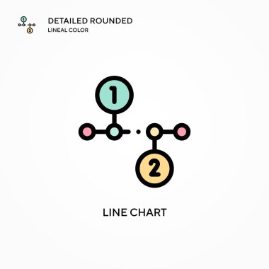 Çizgi çizelgesi vektör simgesi. Modern vektör illüstrasyon kavramları. Düzenlemesi ve kişiselleştirmesi kolay.