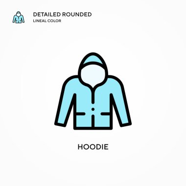 Kapüşonlu vektör ikonu. Modern vektör illüstrasyon kavramları. Düzenlemesi ve kişiselleştirmesi kolay.