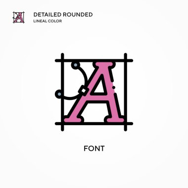 Yazı tipi vektör simgesi. Modern vektör illüstrasyon kavramları. Düzenlemesi ve kişiselleştirmesi kolay.