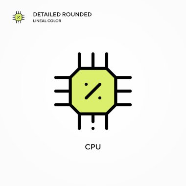 İşlemci vektör simgesi. Modern vektör illüstrasyon kavramları. Düzenlemesi ve kişiselleştirmesi kolay.