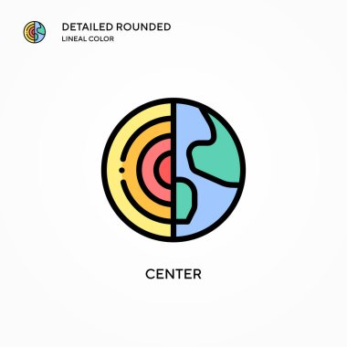 Merkez vektör simgesi. Modern vektör illüstrasyon kavramları. Düzenlemesi ve kişiselleştirmesi kolay.