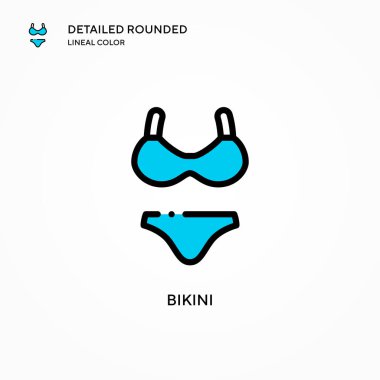 Bikini vektör simgesi. Modern vektör illüstrasyon kavramları. Düzenlemesi ve kişiselleştirmesi kolay.
