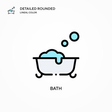 Banyo vektör simgesi. Modern vektör illüstrasyon kavramları. Düzenlemesi ve kişiselleştirmesi kolay.