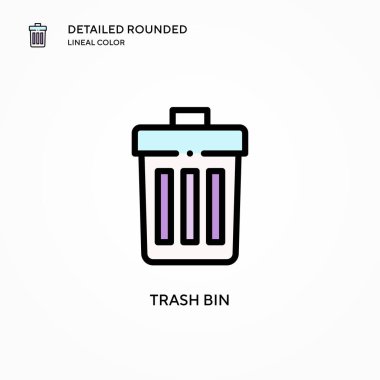 Çöp kutusu vektör simgesi. Modern vektör illüstrasyon kavramları. Düzenlemesi ve kişiselleştirmesi kolay.