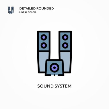 Ses sistemi vektör simgesi. Modern vektör illüstrasyon kavramları. Düzenlemesi ve kişiselleştirmesi kolay.
