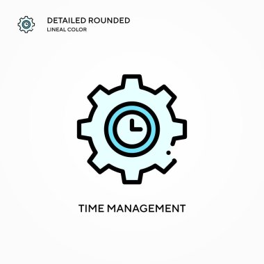 Zaman yönetimi vektör simgesi. Modern vektör illüstrasyon kavramları. Düzenlemesi ve kişiselleştirmesi kolay.
