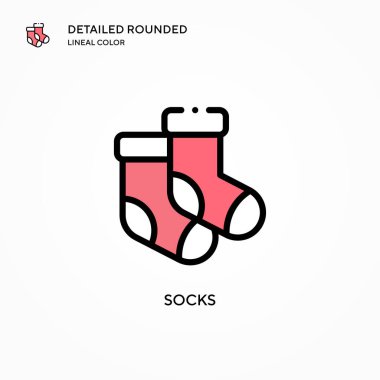 Çorap vektör ikonu. Modern vektör illüstrasyon kavramları. Düzenlemesi ve kişiselleştirmesi kolay.